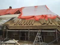 Building the straw roof